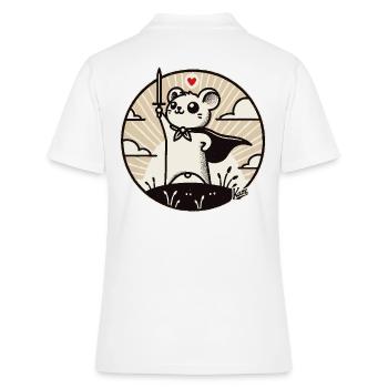 Héros souris avec cape - Polo Femme - blanc - Dos - Ailine (174cm)