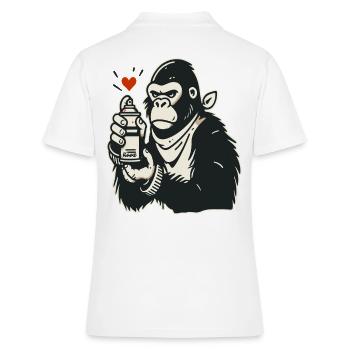 Graffiti Street Art Gorille avec Bombe aérosol - Polo Femme - blanc - Dos - Ailine (174cm)
