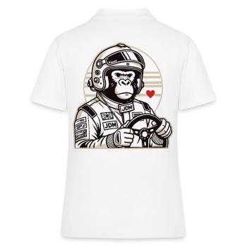 Tuner de course de voiture à plein régime JDM Racer Gorilla - Polo Femme - blanc - Dos - Ailine (174cm)