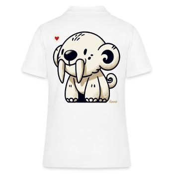 Mignon animal à dents de sabre - Polo Femme - blanc - Dos - Ailine (174cm)