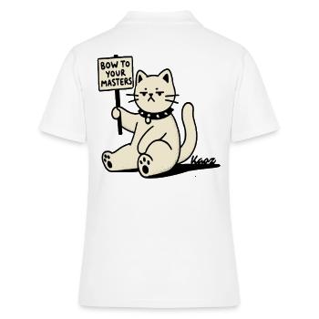 Chat protestataire sarcastique – Arc-en-avant ! - Polo Femme - blanc - Dos - Ailine (174cm)