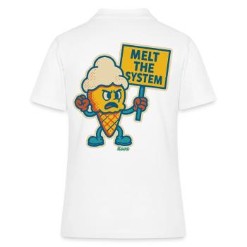 Rebellisches Eis mit „Das System schmelzen“ - Frauen Polo Shirt - Weiß - Hinten - Ailine (174cm)