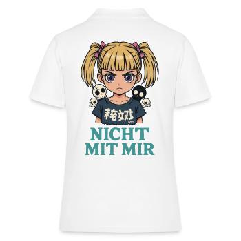 Pas avec moi – Angry Girl - Polo Femme - blanc - Dos - Ailine (174cm)