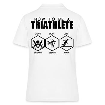 Triathlet - Frauen Polo Shirt - Weiß - Hinten - Ailine (174cm)