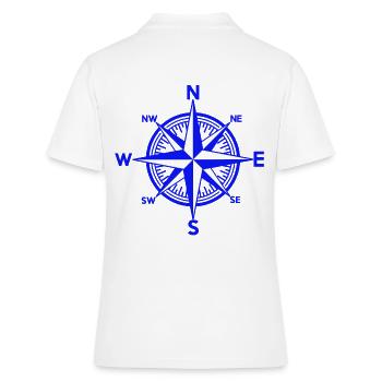 Nautik Windrose Maritime Navigation Maritime Marine - Polo Femme - blanc - Dos - Ailine (174cm)