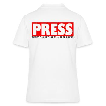 Cadeau de presse gratuit pour les journalistes et les reporters - Polo Femme - blanc - Dos - Ailine (174cm)