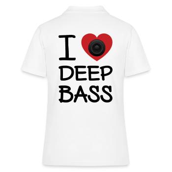 I LOVE DEEP BASS - Frauen Polo Shirt - Weiß - Hinten - Ailine (174cm)