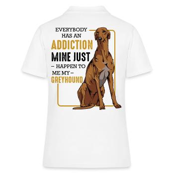 Windhund - Frauen Polo Shirt - Weiß - Hinten - Ailine (174cm)