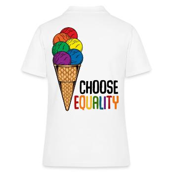 LGBT - Frauen Polo Shirt - Weiß - Hinten - Ailine (174cm)