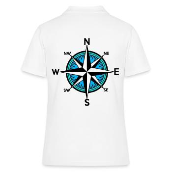 Boussole Nautique Marin Ahoi Wind Rose Voyage - Polo Femme - blanc - Dos - Ailine (174cm)