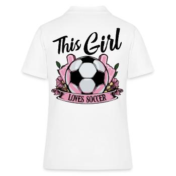 Cette fille aime le cadeau de joueur de football - Polo Femme - blanc - Dos - Ailine (174cm)