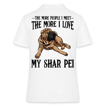 Shar Pei - Frauen Polo Shirt - Weiß - Hinten - Ailine (174cm)