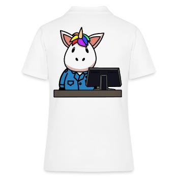 Einhorn Berufe Job Arbeitsbereich Einsatz Gewerbe - Frauen Polo Shirt - Weiß - Hinten - Ailine (174cm)
