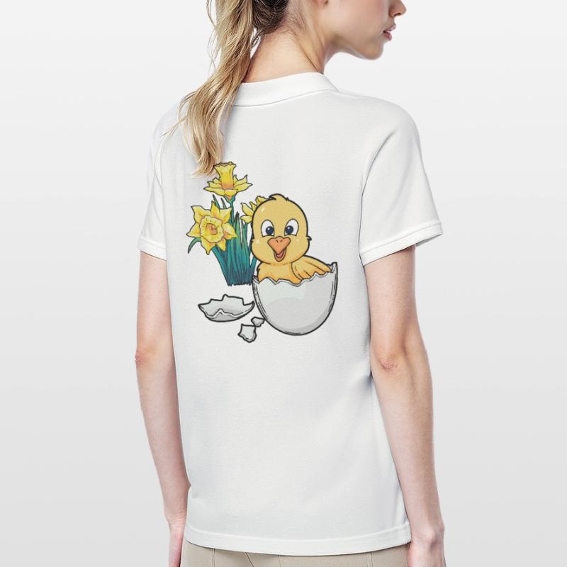 Joyeux Easter Chicks Easter Egg Kids Bébé Chick Egg Egg Polo Femme