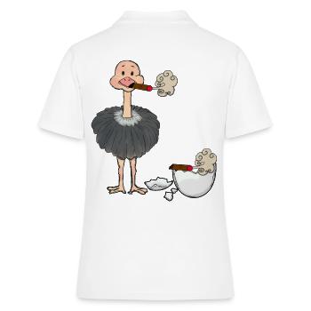 Smoker Bouquet Cendrier Cendrier Coquille d’Oeuf - Polo Femme - blanc - Dos - Ailine (174cm)