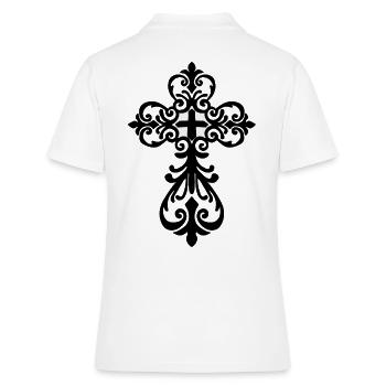 Kreuz Jesus Kirche Gott Vatikan Papst - Frauen Polo Shirt - Weiß - Hinten - Ailine (174cm)