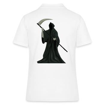 Sensenmann | Halloween | Sense | Der Tod - Frauen Polo Shirt - Weiß - Hinten - Ailine (174cm)