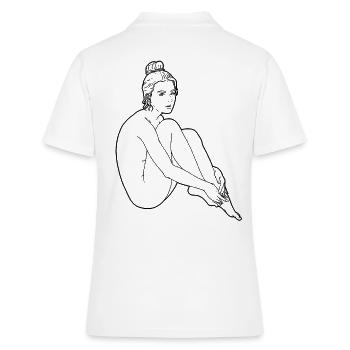 Femme nue Silhouette érotique sexy girl Sexualité - Polo Femme - blanc - Dos - Ailine (174cm)