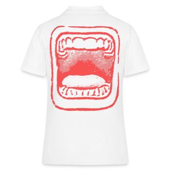 2reborn Schrei Mund Angst Scream Mouth Teeth 2 - Frauen Polo Shirt - Weiß - Hinten - Ailine (174cm)