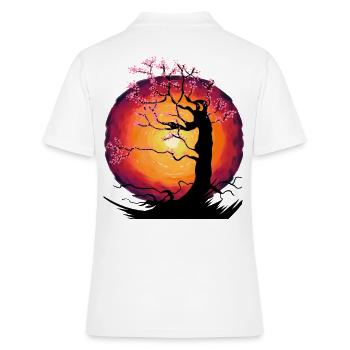 Arbre Cerisier Fleur Fantaisie Fleur de Cerisier Asie Japon - Polo Femme - blanc - Dos - Ailine (174cm)