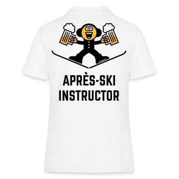 Après-Ski Instructor (Bier / Karikatur / 3C) - Frauen Polo Shirt - Weiß - Hinten - Ailine (174cm)
