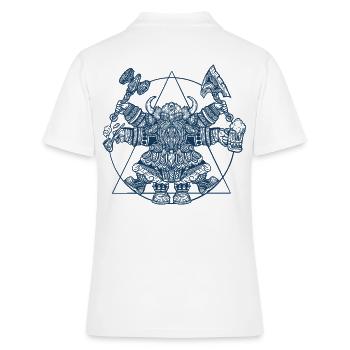 Nain Viking - Vitruve Da Vinci Style - Polo Femme - blanc - Dos - Ailine (174cm)