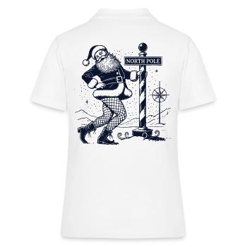 Pole dance de Noël amusante au pôle Nord - Polo Femme - blanc - Dos - Ailine (174cm)