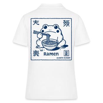 Ramen Grenouille Drôle Japonais Streetwear Ukiyo-E - Polo Femme - blanc - Dos - Ailine (174cm)