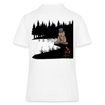 Nature sauvage Ours brun Ange Pêcheur Lac Amoureux de la nature - Polo Femme - blanc - Dos - Ailine (174cm)