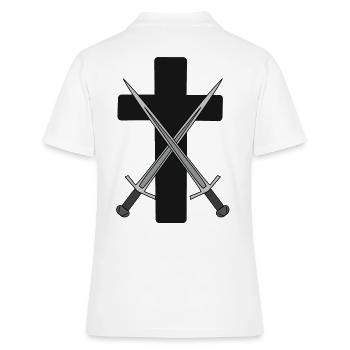 Dark Cross Médiéval Épées Guerrier Combattant - Polo Femme - blanc - Dos - Ailine (174cm)