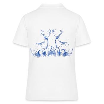 Hirsch Wildtiere Hirsche Rotwild Elch Reh Natur - Frauen Polo Shirt - Weiß - Hinten - Ailine (174cm)