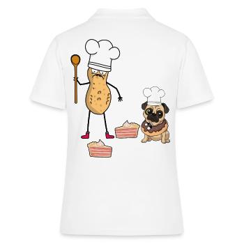 Cacahuète Anniversaire Salutations d’anniversaire Gâteau Cuisson - Polo Femme - blanc - Dos - Ailine (174cm)