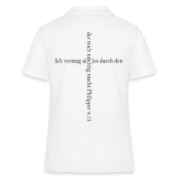 IDEES CADEAUX CROISSANT BIBELVERS DE LA RELIGION CHRÉTIENNE - Polo Femme - blanc - Dos - Ailine (174cm)