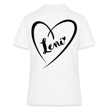 Leni Name Vorname im Herzrahmen - Frauen Polo Shirt - Weiß - Hinten - Ailine (174cm)