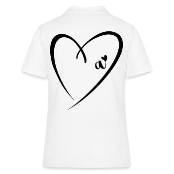 Lettre minuscule Un Coeur - Polo Femme - blanc - Dos - Ailine (174cm)
