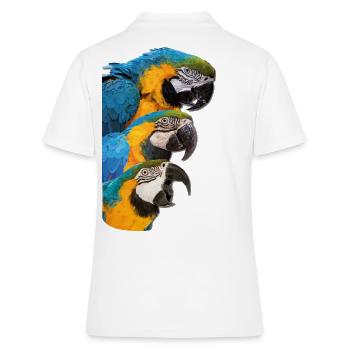 Blue-and-yellow Macaw - Women's Polo Shirt - white - Back - Ailine (174cm)
