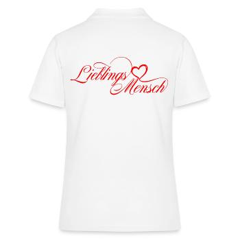lieblingsmensch - Frauen Polo Shirt - Weiß - Hinten - Ailine (174cm)