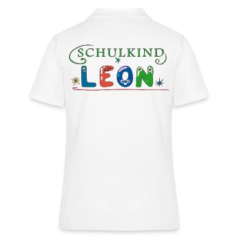 Schulkind Leon - Frauen Polo Shirt - Weiß - Hinten - Ailine (174cm)