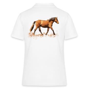 Reiten Pferd Pferde Pferdenarr Pferdenärrin Reiter - Frauen Polo Shirt - Weiß - Hinten - Ailine (174cm)