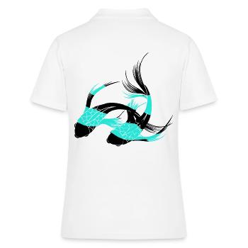Poisson Asie Carpe Chine Poissons Nageoires Nage - Polo Femme - blanc - Dos - Ailine (174cm)