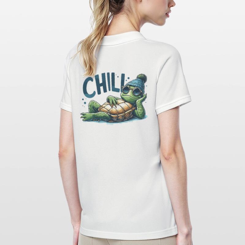 Chill Toad Turtle Cool Chill Gift Women's Polo Shirt