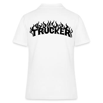 Flammes de lettrage pour camionneurs - Couleur changeable - Polo Femme - blanc - Dos - Ailine (174cm)
