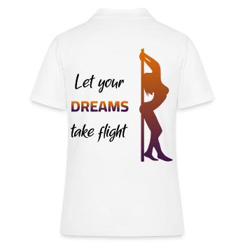 Poledance - Laissez vos rêves prendre leur envol - Polo Femme - blanc - Dos - Ailine (174cm)