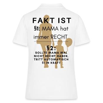 MAMA HAT IMMER RECHT - Mutter MAMAshirt - Frauen Polo Shirt - Weiß - Hinten - Ailine (174cm)
