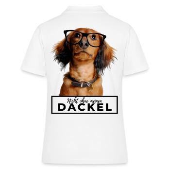 Nicht ohne meinen Dackel - Dackel mit Brille - Frauen Polo Shirt - Weiß - Hinten - Ailine (174cm)
