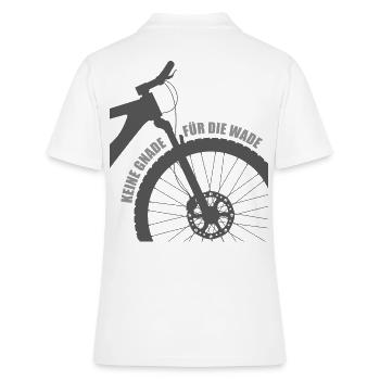 Keine Gnade für die Wade - Radsport - Frauen Polo Shirt - Weiß - Hinten - Ailine (174cm)