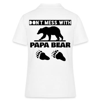 NE PAS MESSER AVEC PAPA BEAR - Polo Femme - blanc - Dos - Ailine (174cm)