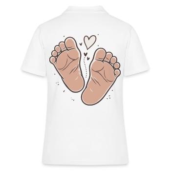 Mignons Pieds de Bébé Pieds de Bébé - Polo Femme - blanc - Dos - Ailine (174cm)