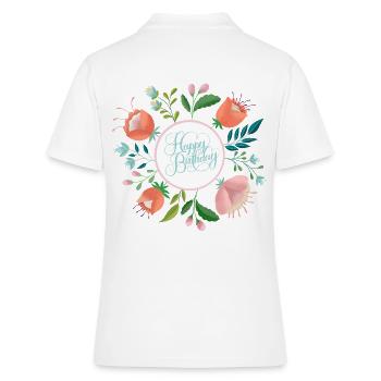 Happy Birthday - Frauen Polo Shirt - Weiß - Hinten - Ailine (174cm)
