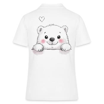 Ein süßer Eisbär mit rosigen Wangen - Frauen Polo Shirt - Weiß - Hinten - Ailine (174cm)